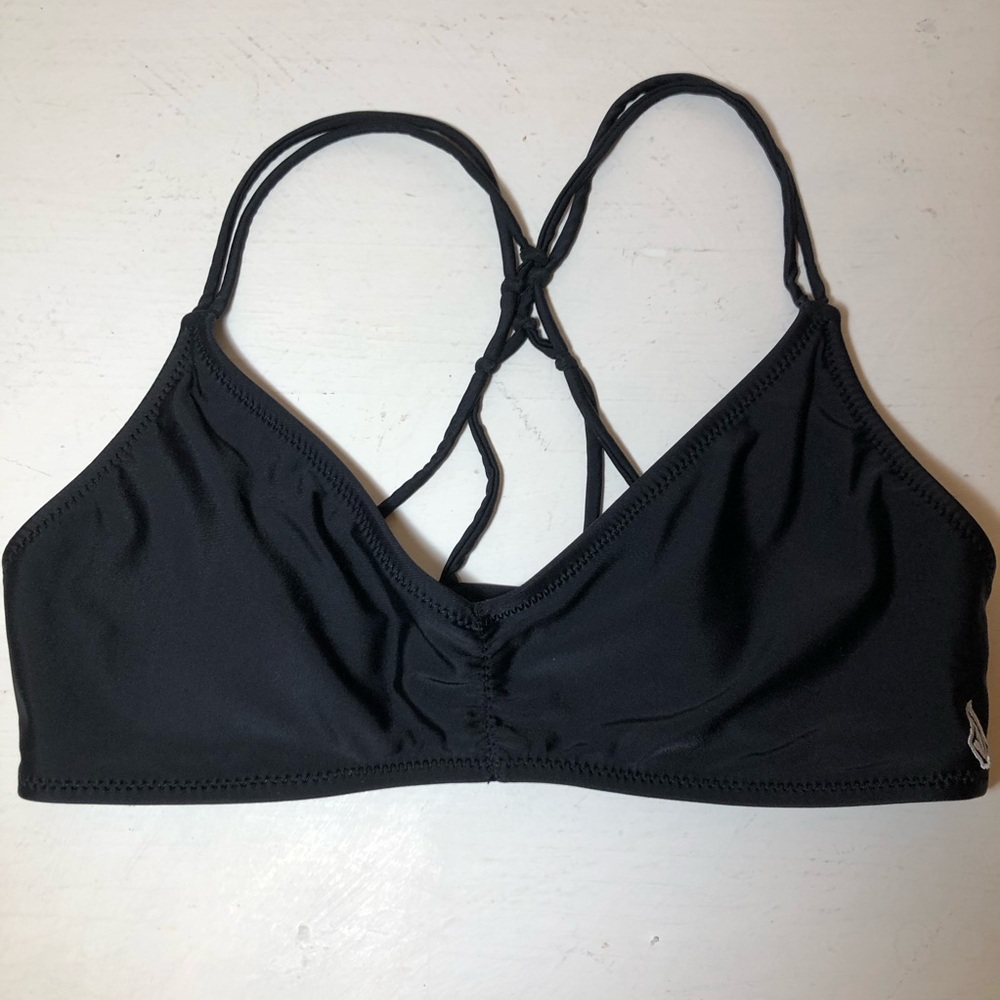 Volcom Black Strappy Swim Bikini Top, Small, pre-owned, pet/smoke free home